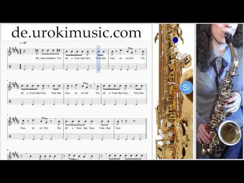 Saxophon Tenor Lernen Meghan Trainor All About That Bass Teil#2 Saxophonunterricht Noten Schule Lied