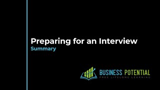 Preparing for an Interview - course summary