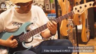 Video thumbnail for Blue Guitars - Wood Custom Guitars / Vibe Standard-4 #015 - Iceblue Metallic by Blue Guitars