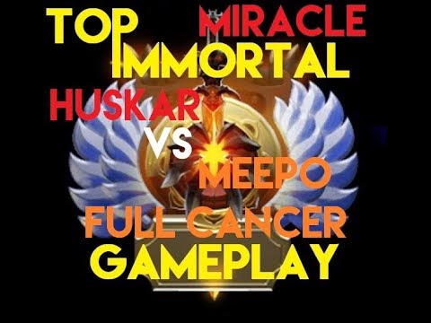 Miracle Mid Huskar Vs Meepo // How to use Cancer Hero // Full Huskar Gameplay // Dota 2