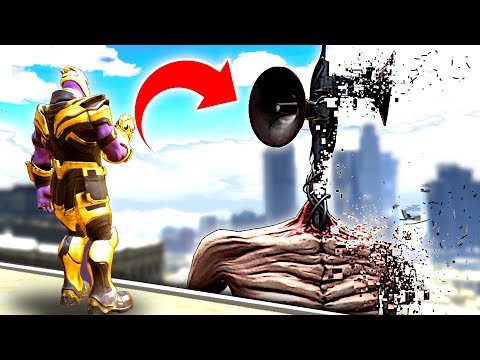 I ATTEMPTED To DESTROY SIREN HEAD As THANOS (With INFINITY GAUNTLET!) - GTA 5 Mods Funny Gameplay