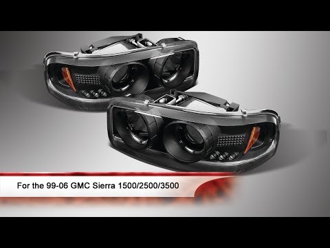 99-06 GMC Sierra 1500/2500/3500 LED Halo Projector Headlights