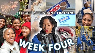FLIGHT ATTENDANT TRAINING ❀ WEEK FOUR ❀ Evacuations, CPR, Updates + Fun! (x-mas & new year vlog)