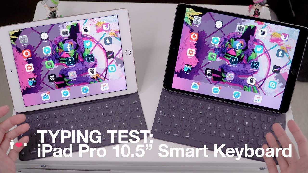 TYPING TEST: iPad Pro 10.5" Smart Keyboard vs. 2016 9.7" Smart Keyboard vs Onscreen Keyboard