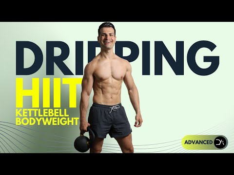 30 Min DRIPPING Bodyweight Kettlebell HIIT ( Burn Up To 500 Calories🔥)