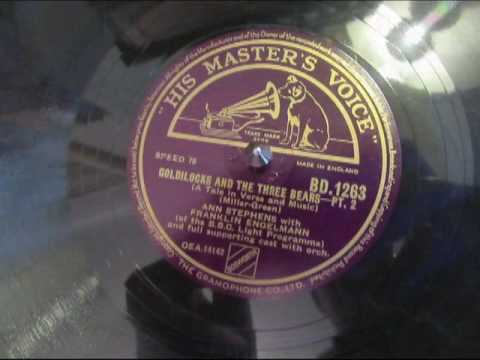 Goldilocks and the Three Bears - Ann Stephens - 78 rpm - HMV 102