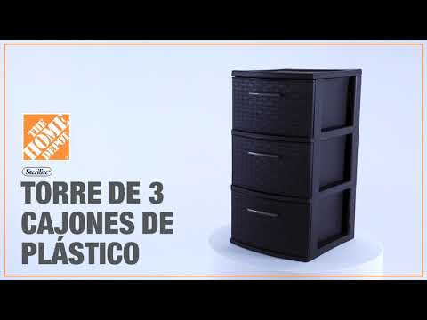 CAJONERA DE PLÁSTICO DE 3 NIVELES 38.7 X 55.6 X 65.1 CM BLANCO | The Home  Depot México