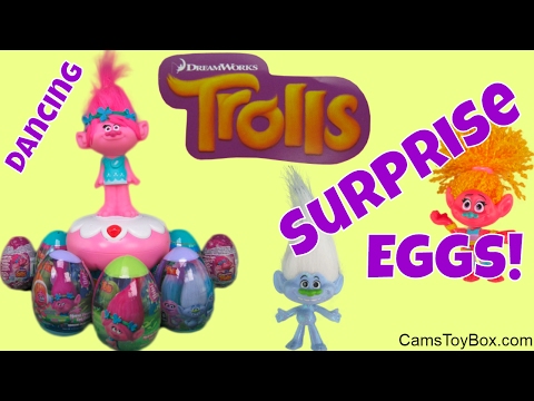 Dreamworks Trolls Surprise Eggs Easter Chocolate Plastic Dancing Poppy Collection Egg Toys Fun Video