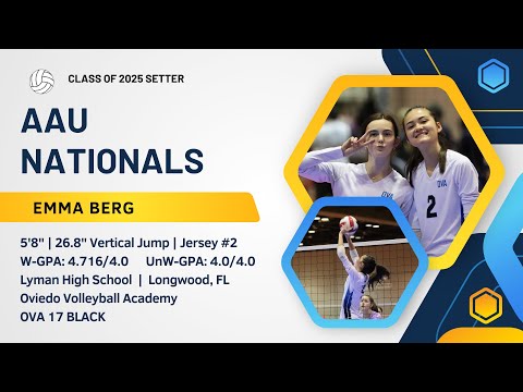 5'8" Setter - Class of 2025 / AAU Nationals / 17 Premier / Emma Berg Tournament Highlights