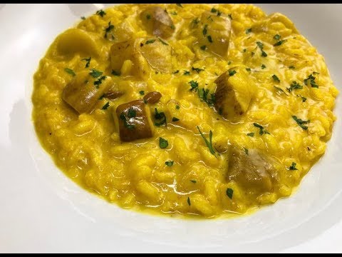 RISOTTO ALLO ZAFFERANO CON PORCINI E TOMA PIEMONTESE- CUCINANDOMELAGODO