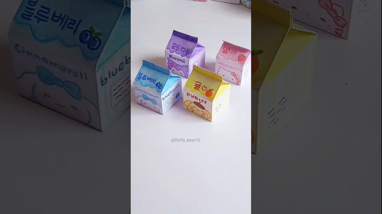Sanrio DIY ✨ diy sanrio carton box  #diy #craft #sanrio #papercraft #juice #shorts