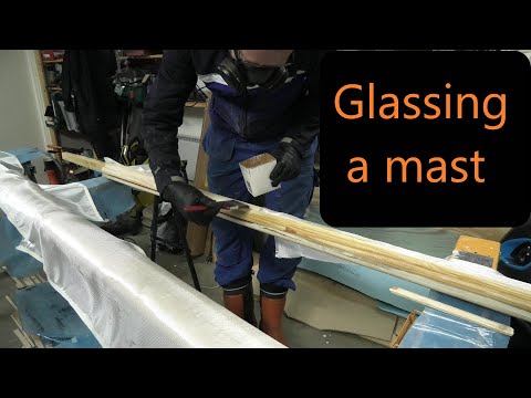 How to cover a mast with glass fiber cloth without disturbing air bubbles or bumpy surface #213