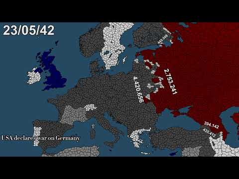 WW2 (German Victory) Every Day with Army Sizes