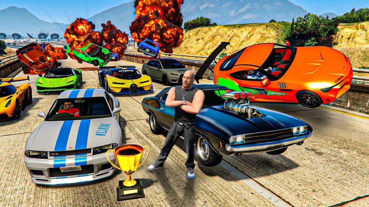 EL ÚLTIMO EXPLOTA CON COCHES ALEATORIOS ESPECIAL RÁPIDOS Y FURIOSOS!! - GTA 5 ONLINE