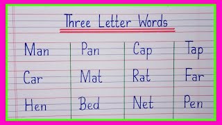 Three Letter Words in English/3 Letter Words in English/Three Letter Words Phonics