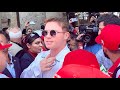 CANELO IS MOBBED BY FANS AS HE MAKES HIS WAY TO HIS WEIGH-IN VERSUS RYDER