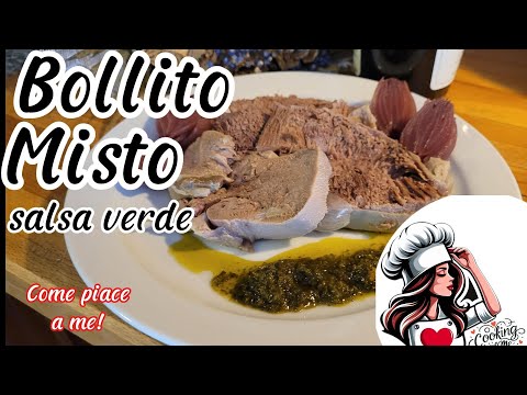 Bollito misto, con salsa verde e cipollotti, ricetta facilissima,come si prepara un bollito fantasti