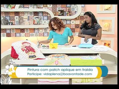 Artesanato - Pintura com patch aplique em fralda