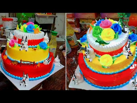 Fancy  3 Step Cake | Step Cake |  Birthday Day Cake | Kundan Cake Maker #cake #decoration