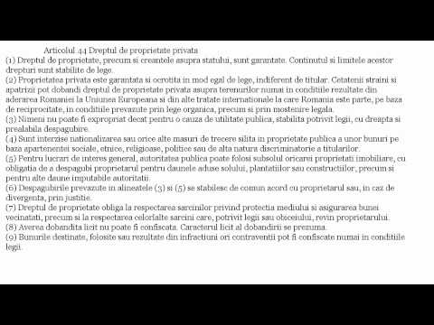 Constitutia Romaniei 044 Dreptul de proprietate privata