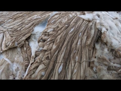 Frozen Foam at Little Falls 3.66 Low Tide, 2023-02-14