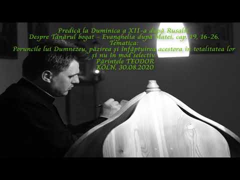 Predică la Duminica a XII-a după Rusalii. Despre Tânărul bogat. Părintele Teodor-KÖLN (30.08.2020)