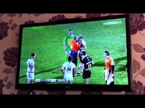 Dobson gets butted by Walker