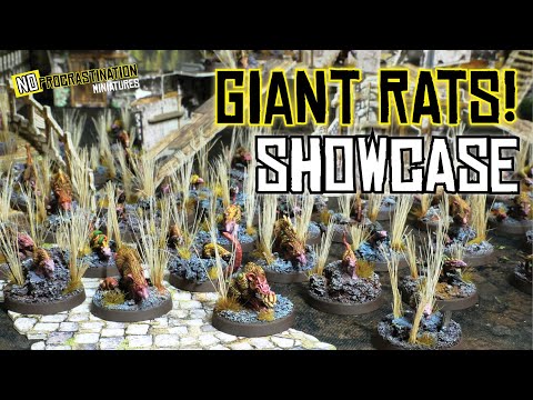 Giants Rats Showcase: Age of Sigmar Skaven Clan Moulder army painted mainly with contrast paints