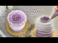 Giant Rose Flower Cake Decorating Step By Step Purple Fresh Cream Flower Cake Design ANDY CAKE