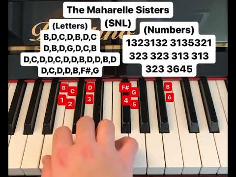 The Lawrence Welk Show: The Maharelle Sisters - SNL piano tutorial (letters and numbers)