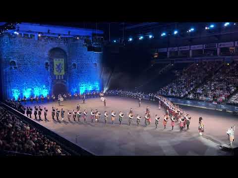 Belfast International Tattoo 2024 Massed Pipes and Drums Sons of Scotland & Glengarry Pipe Band
