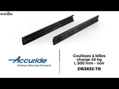 Coulisses à billes Push 3832TR - noir - charge max 45 kg ACCURIDE