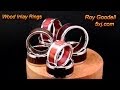 Sterling Silver Wood Inlay Rings 