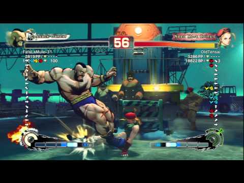 FafaLaMule-31 [Zangief] Vs OldTensai [Cammy] SSF4 AE Online Ranked Matches - PSN