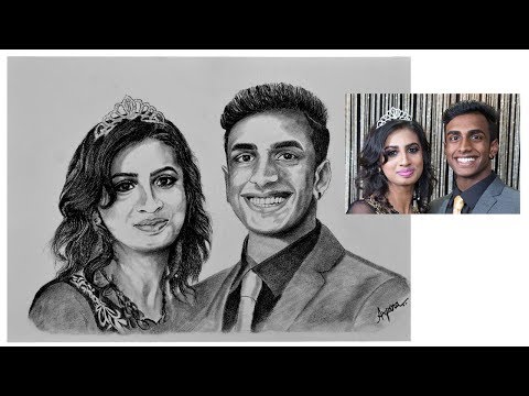 PORTRAIT OF SIBLINGS : Commission Art | Pencil and Charcoal | Arpana's Art Room