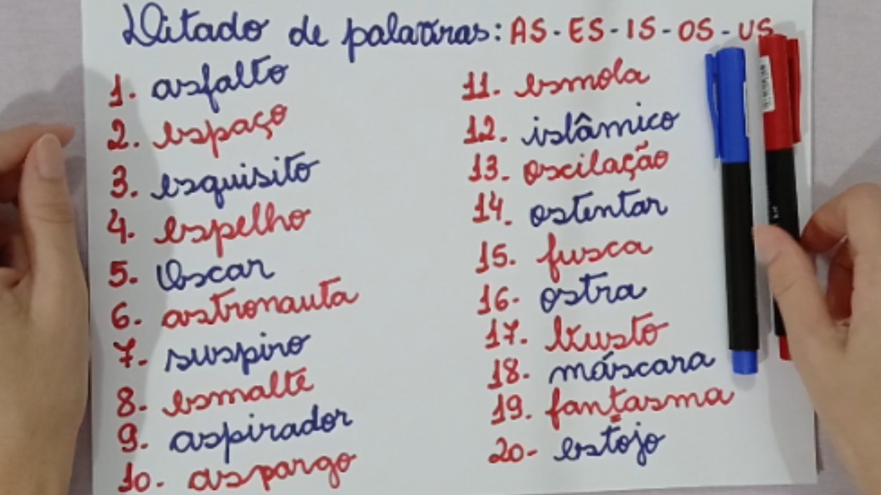 Ditado de Palavras Com AS - ES - IS - OS - US | -  📝 Aula de Português!