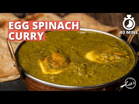 Egg Spinach Curry Recipe | Healthy Palak Anda Curry | Easy Egg Curry Recipes | Cookd
