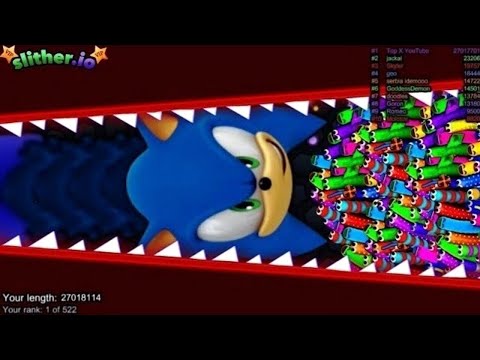 Slither.io A.I SONIC vs TINY Pro Snakes - Epic Skin Slitherio Vip Gameplay - WORLD RECORDS