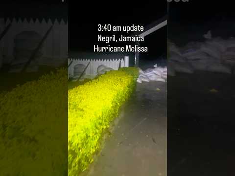 Hurricane Melissa in Negril Jamaica. The western most part of the island, 3:40 am