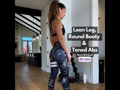30 Min LEAN LEGS, ROUND BOOTY, & TONED ABS Home Workout | With Dumbbells |