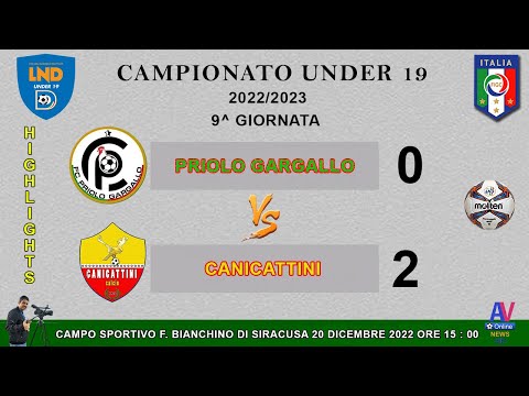 VIDEO HIGHLIGHTS  PRIOLO G. - CANICATTINI CAMPIONATO UNDER 19   2022/2023 .