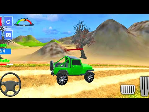 Green Jeep Mountain Jeep Driving Game | Green Jeep Racing Game | Dirt Jeep Race Game 3D