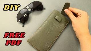 🔴FREE PATTERN + DIY Handmade Leather Glasses case | Tutorial step by step | leather sunglasses