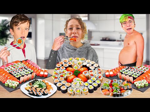 The last person to stop eating sushi wins €1,000.