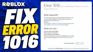 How to fix Roblox Error 1016 Origin DNS