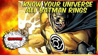 All Batman Power Rings (Green,Yellow,Black,White)-  Know Your Universe