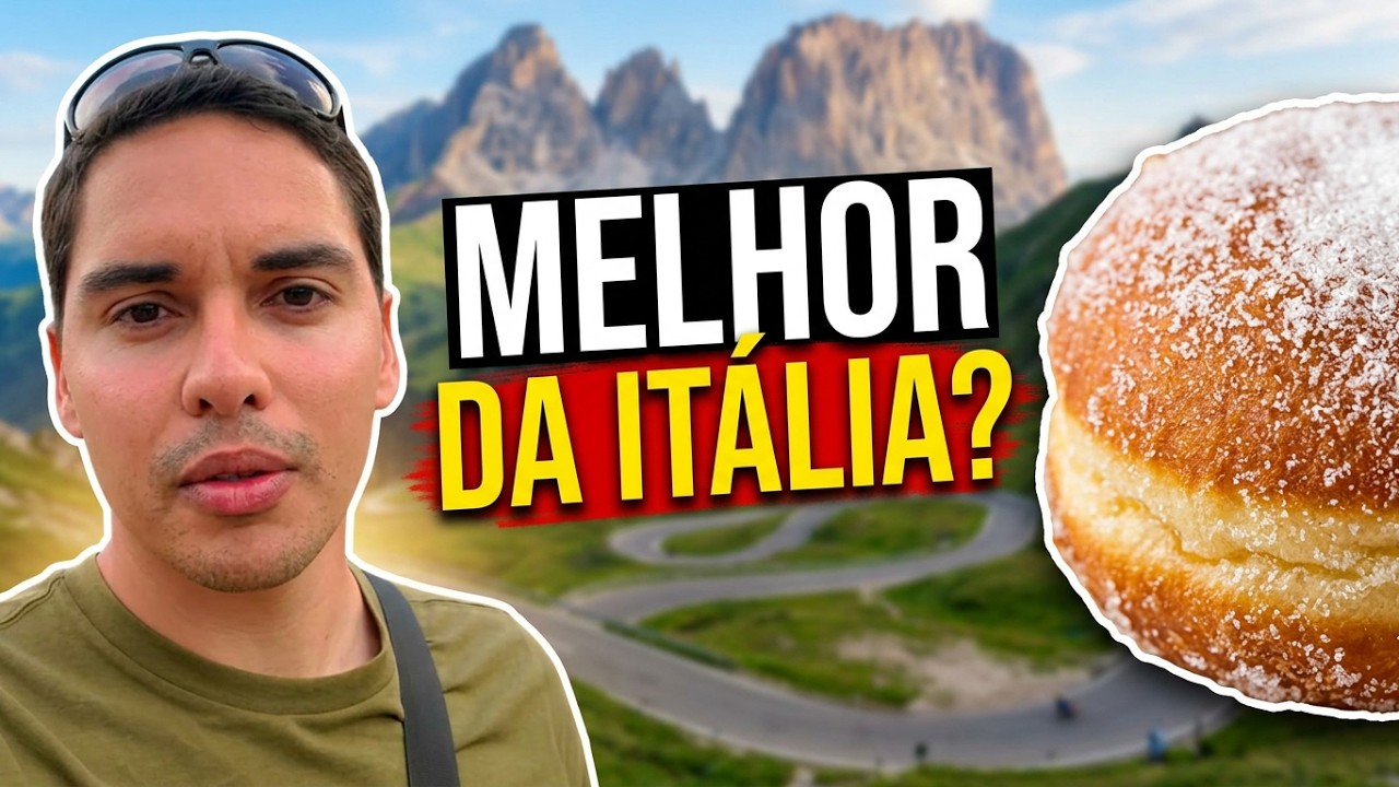 Estrada do Passo Sella até o Rifugio Friedrich August nas Dolomitas italianas capturada em vídeo