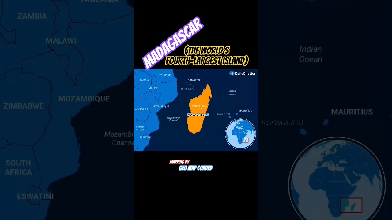 Madagascar .(the world's fourth-largest island) #geographythroughmaps #yt #shorts #mapping