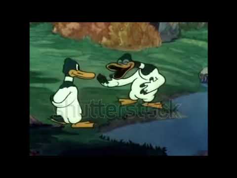 In this animated film ducks leave their wagon train to go swimming in a lake.
