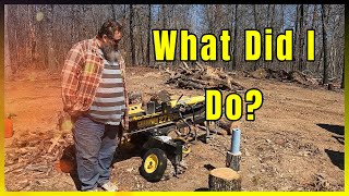 I ran over what with the Dresser Track Loader - Packing wheel bearings in the Champion Log Splitter